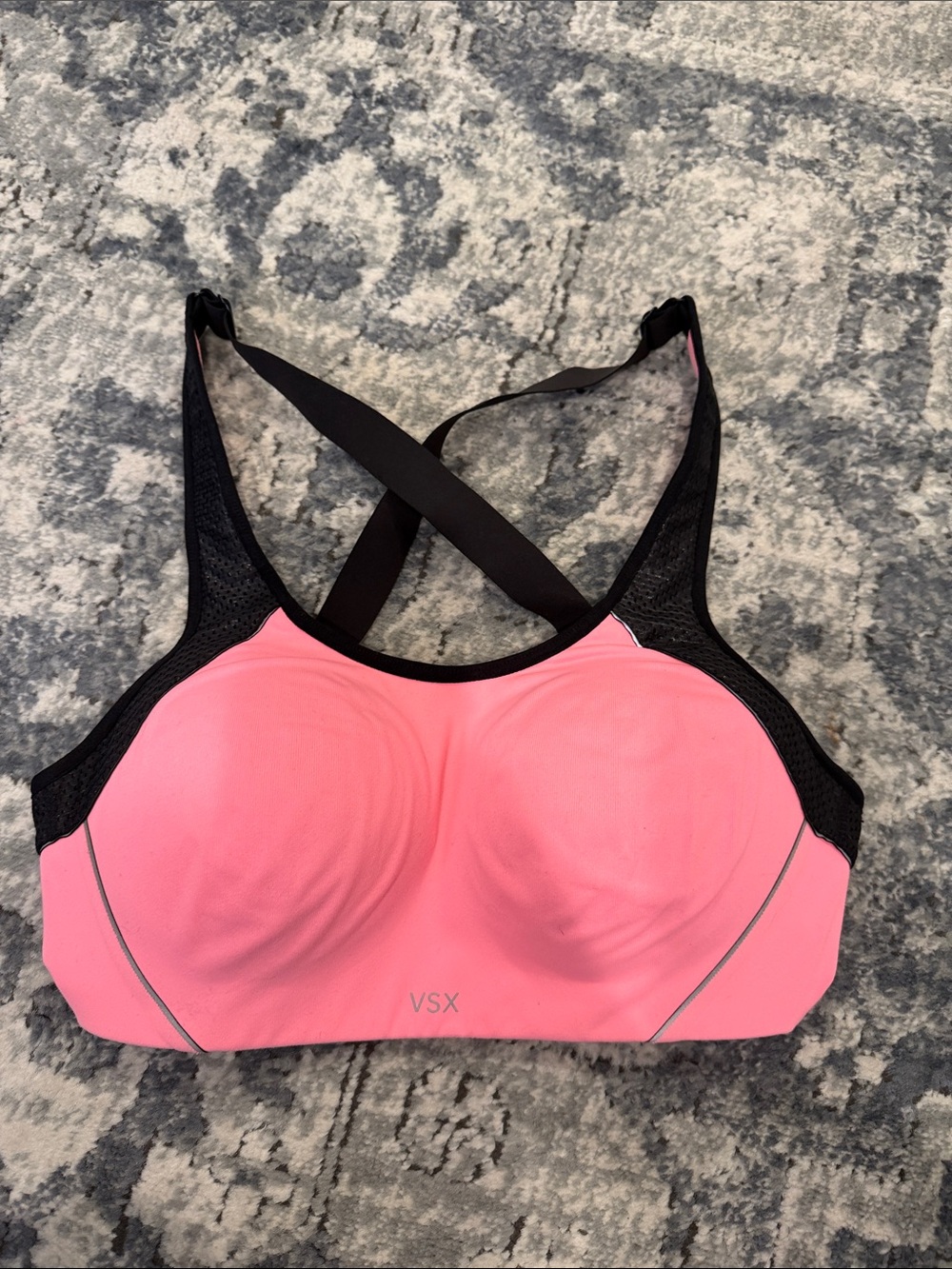 VSX Neon Pink & Black Crossback Sports Bra